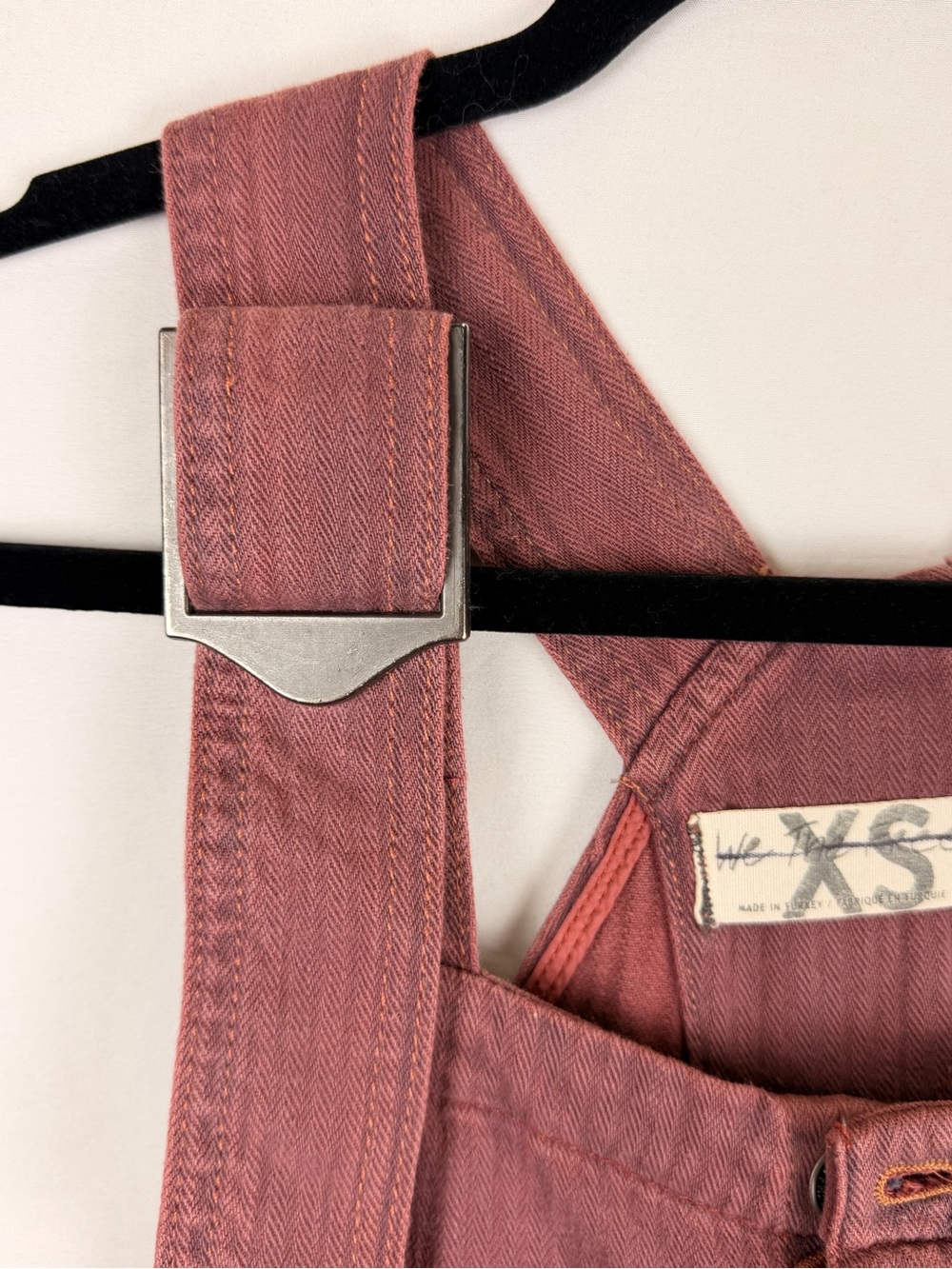 We The Free Sz XS Dusty Rose Overalls with Metal Buckles Cotton Blend - Picture 5 of 14